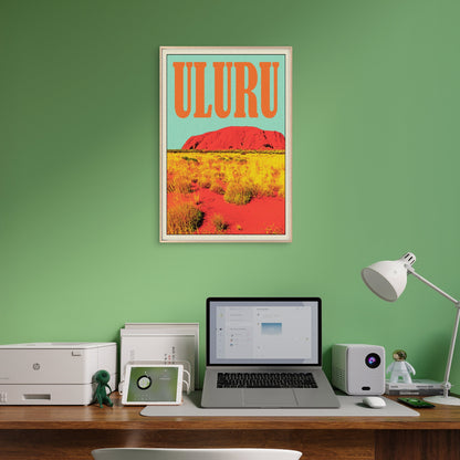 Uluru Australia Vintage Retro Pop Art Outback Travel Poster Print Wall Art