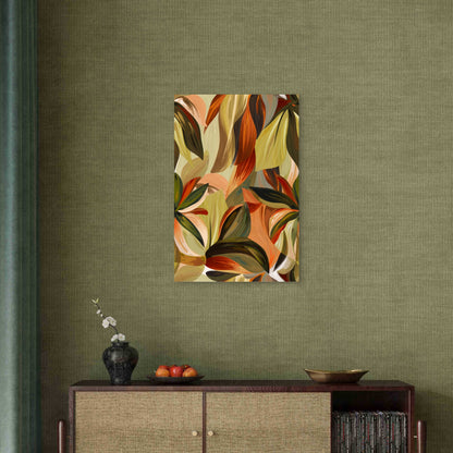 Boho Terracotta Earthy Tropical Palm Leaf 40x60cm Metal Print Ready to Hang