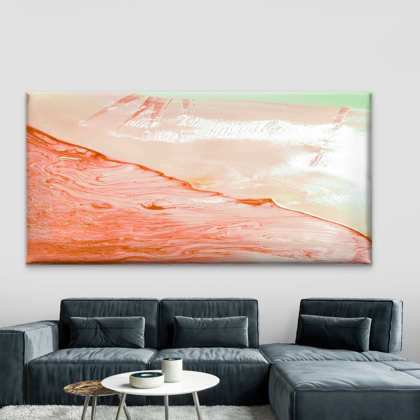 Acrylic Fluid Art Wall Art Canvas Office Home Room Framed 120x60cm