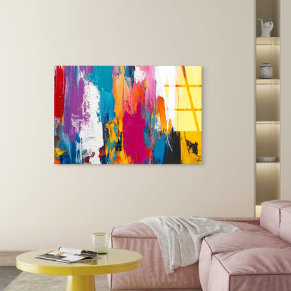 Vibrant Abstract Rainbow Oil Texture    Acrylic Glass Printing Wall Art Australian Made Quality