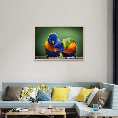 Iconic Pair Native Rainbow Lorikeet Parrot Wildlife Species Australia Wall Art Decor 100% Australian Made