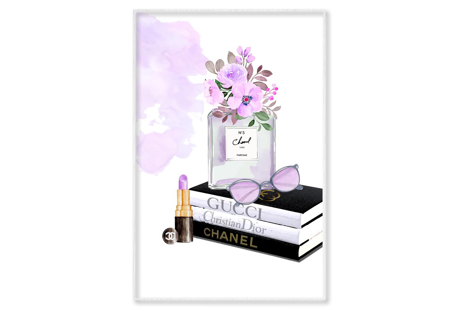 Purple Shade Perfume Wall Art Limited Edition High Quality Print Canvas Box Framed White