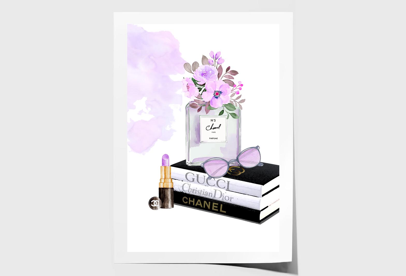 Purple Shade Perfume Wall Art Limited Edition High Quality Print Unframed Roll Canvas None