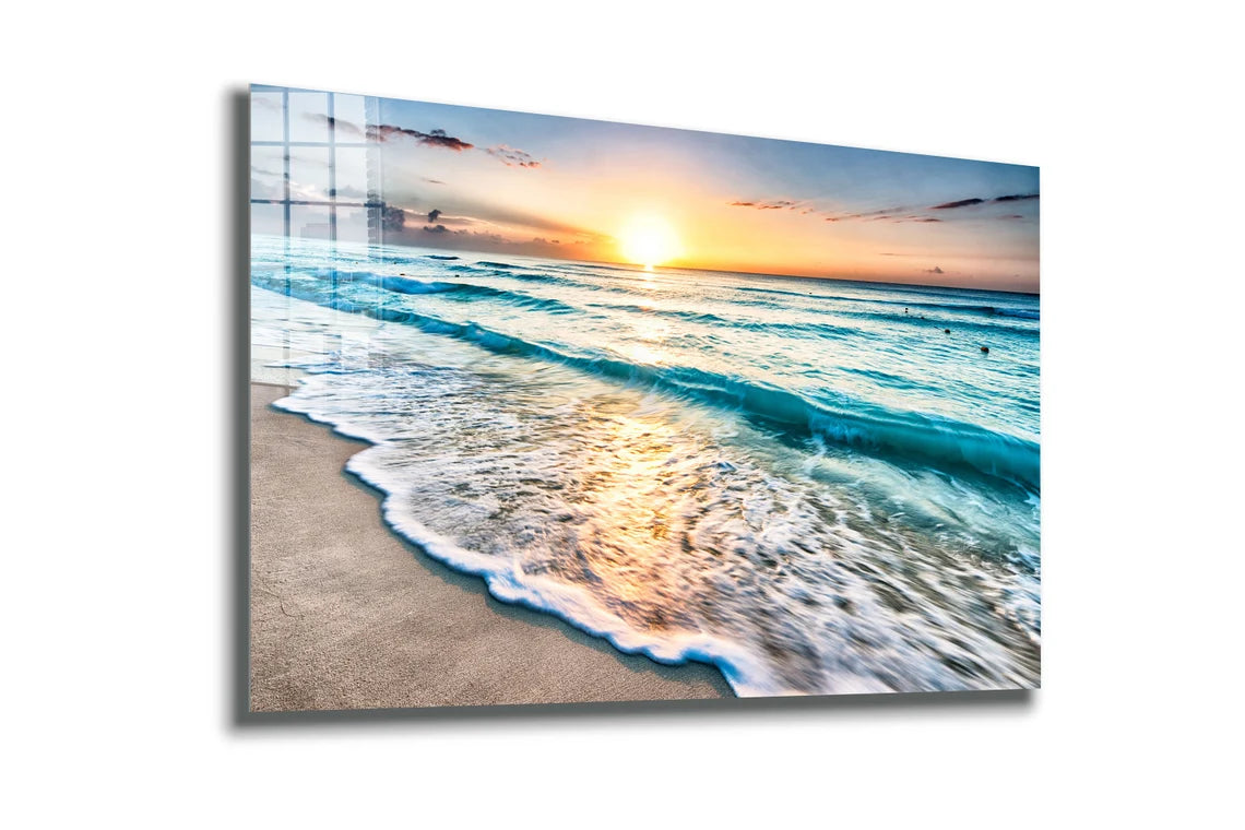 Seashore Sunset Ocean UV Direct Aluminum Print Australian Made Quality