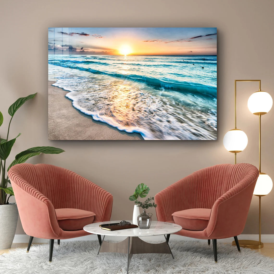 Seashore Sunset Ocean UV Direct Aluminum Print Australian Made Quality