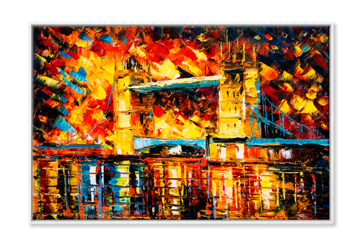 London Bridge, United Kingdom Oil Painting Wall Art Limited Edition High Quality Print Canvas Box Framed White