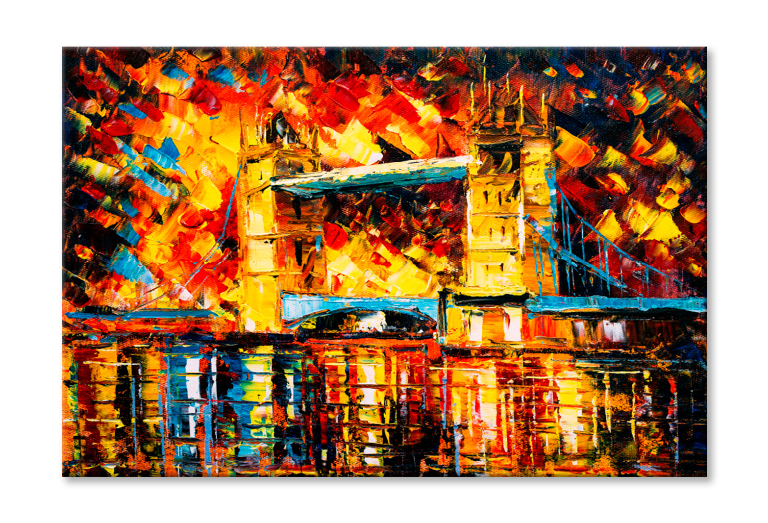 London Bridge, United Kingdom Oil Painting Wall Art Limited Edition High Quality Print Stretched Canvas None