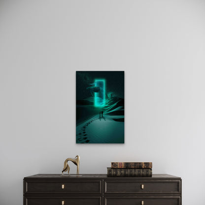 Long Shot Couple Metaverse Date in Dessert  60x90cm Metal Print Ready to Hang