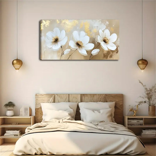 Minimalist Modern Three White Wall Art Canvas Office Home Room Framed 120x60cm