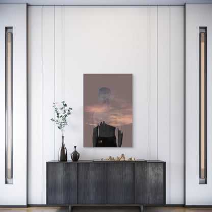 Medium Shot Human Silhouette And Nature Metal Print Ready to Hang