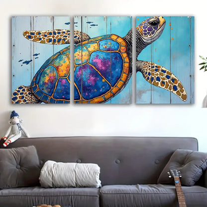 3pcs Sea Turtle Ocean Artistic Poster Wall Art Set Canvas Framed 40x60cm - High Quality Print 100% Australian Made Wall Canvas Ready to Hang