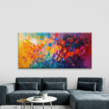 Abstract Colorful Impasto Art Wall Art Canvas Office Home Room Framed 120x60cm