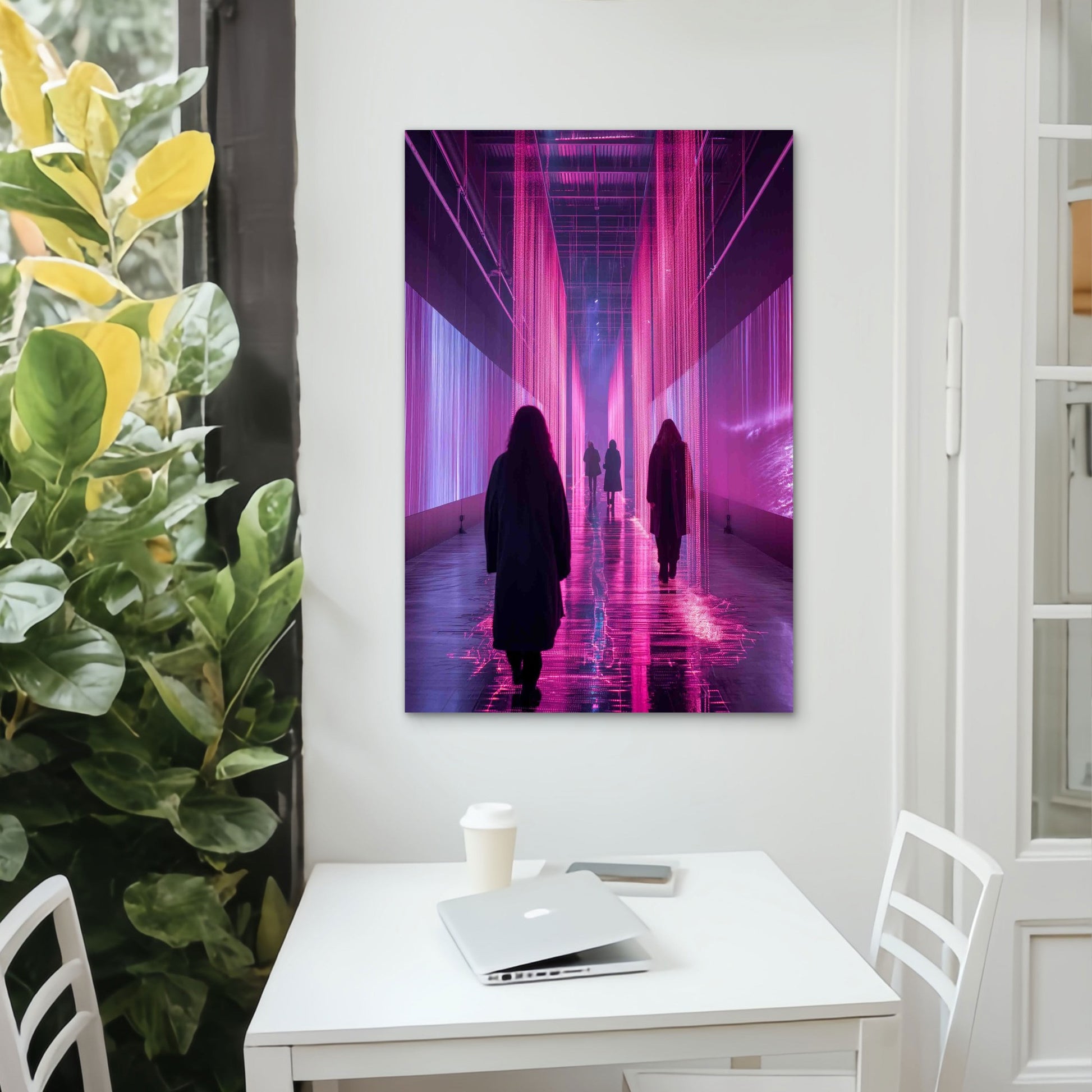 Journey Through The Infinite Crystal Labyrinth 40x60cm Metal Print Ready to Hang - Bella Home Decor