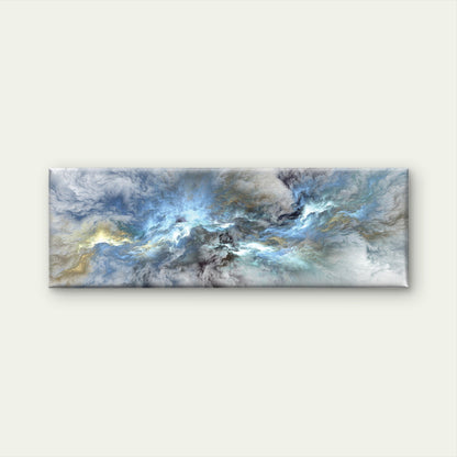 Panoramic Canvas Green Blue Cloud Abstract Design High Quality 100% Australian made wall Canvas Print ready to hang