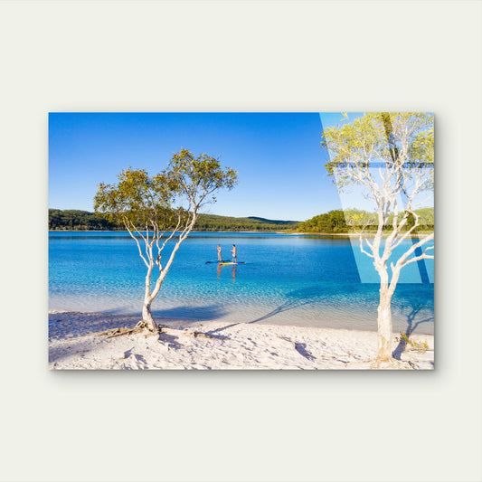 Lake McKenzie Turquoise Clear Water Acrylic Glass Printing Wall Art Australian Made Quality