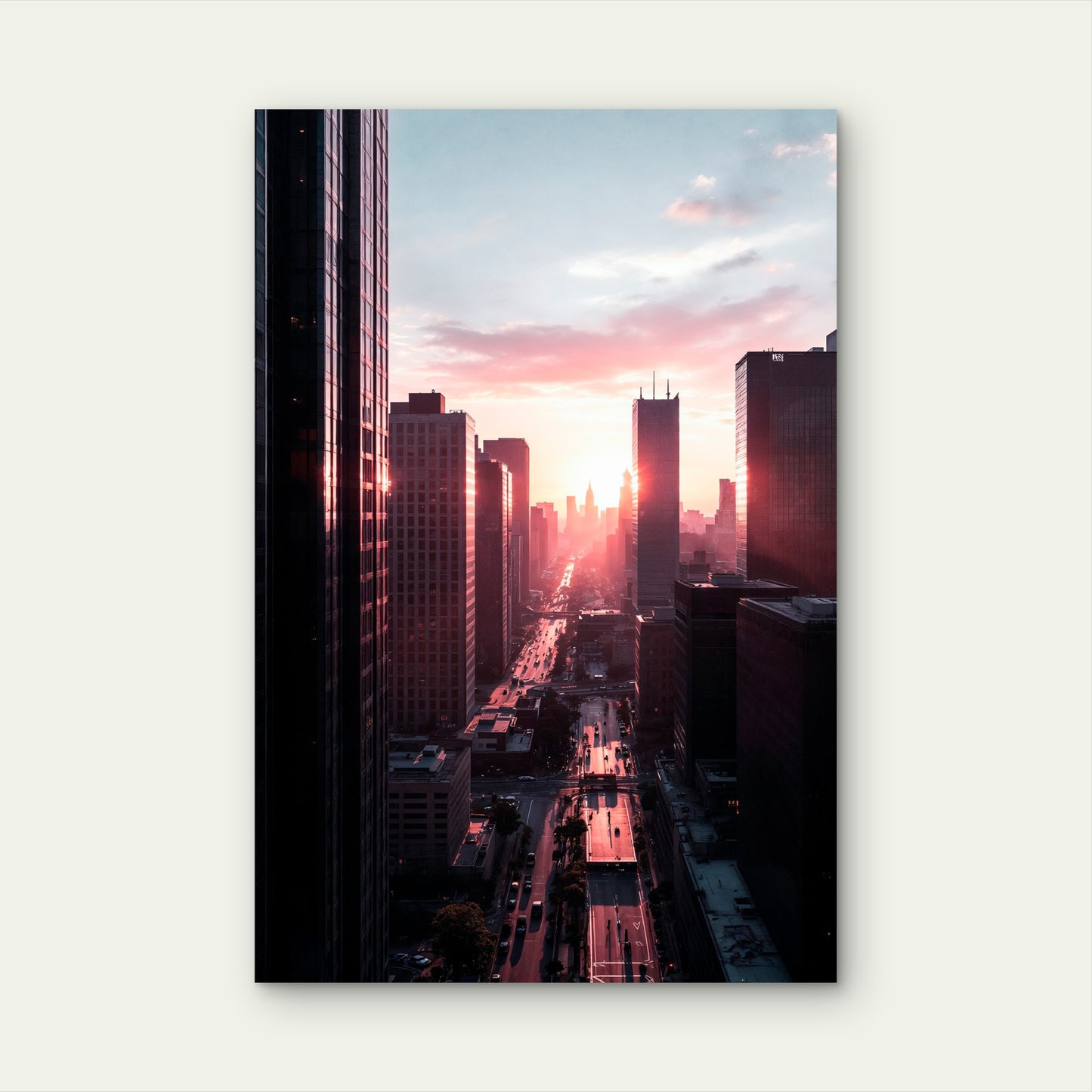 USA New York Manhattanhenge City Skyline 40x60cm Metal Print Ready to Hang