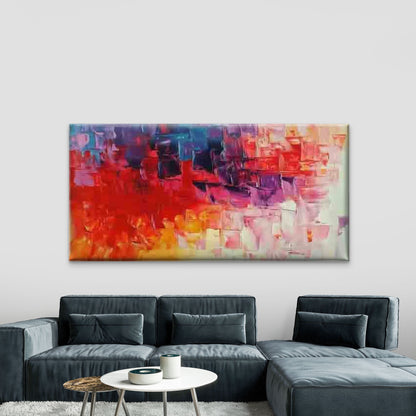 Abstract Brushstroke Painting Wall Art Canvas Office Home Room Framed 120x60cm