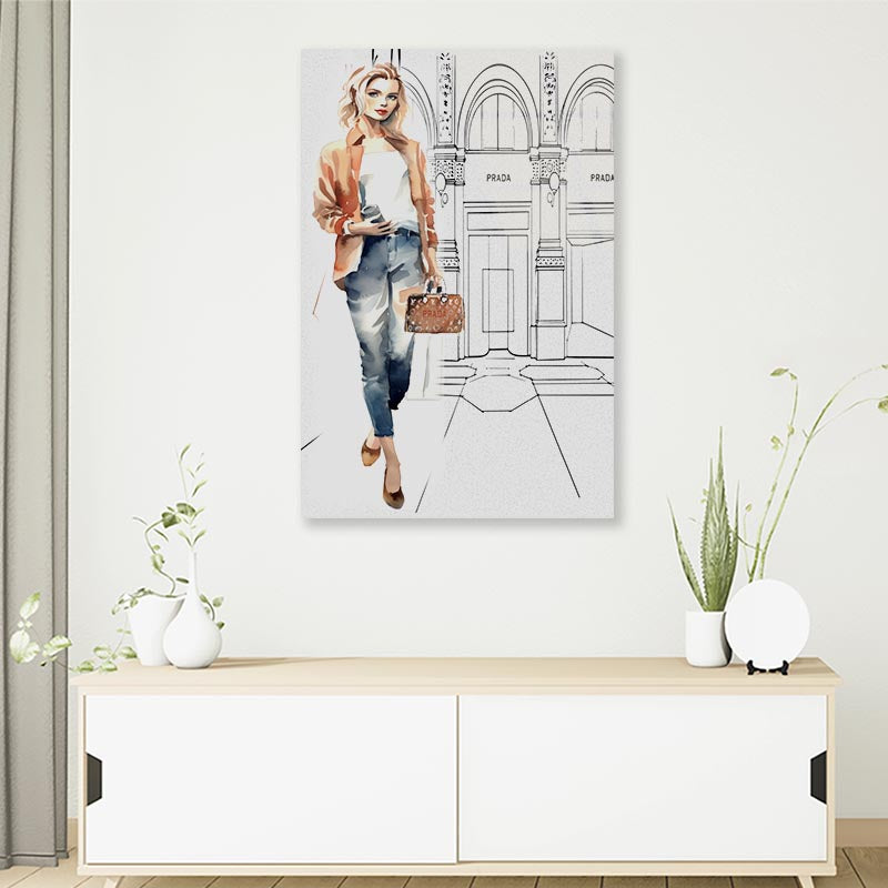 Stylish Girl Art 3D Design Acrylic Glass Print Tempered Glass Wall Art 100% Made in Australia Ready to Hang