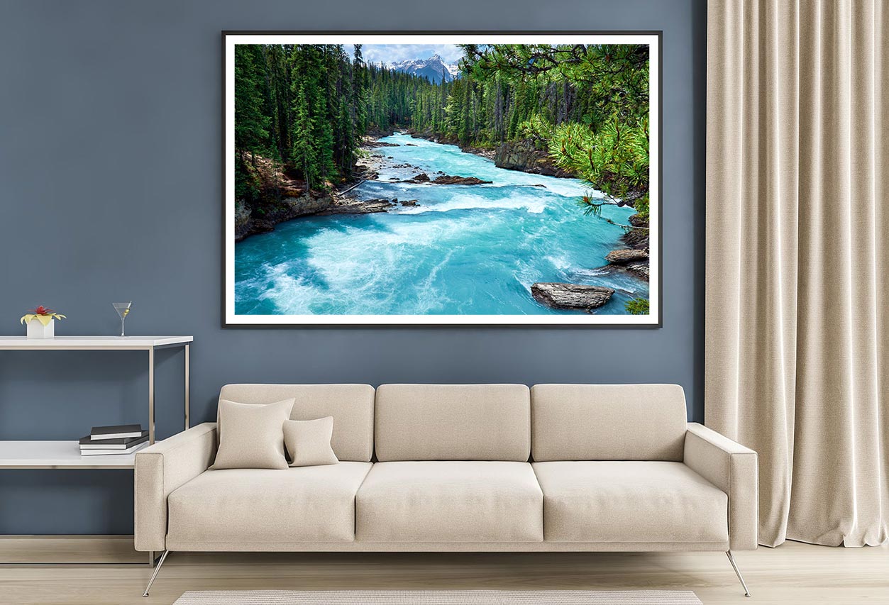 River In Evergreen Forest Home Decor Premium Quality Poster Print Choose Your Sizes