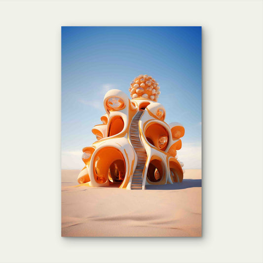 Flowing Forms Abstract Structures in Harmony 60x90cm Metal Print Ready to Hang