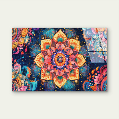 Boho Mandala Geometric Floral Acrylic Glass Printing Wall Art Australian Made Quality