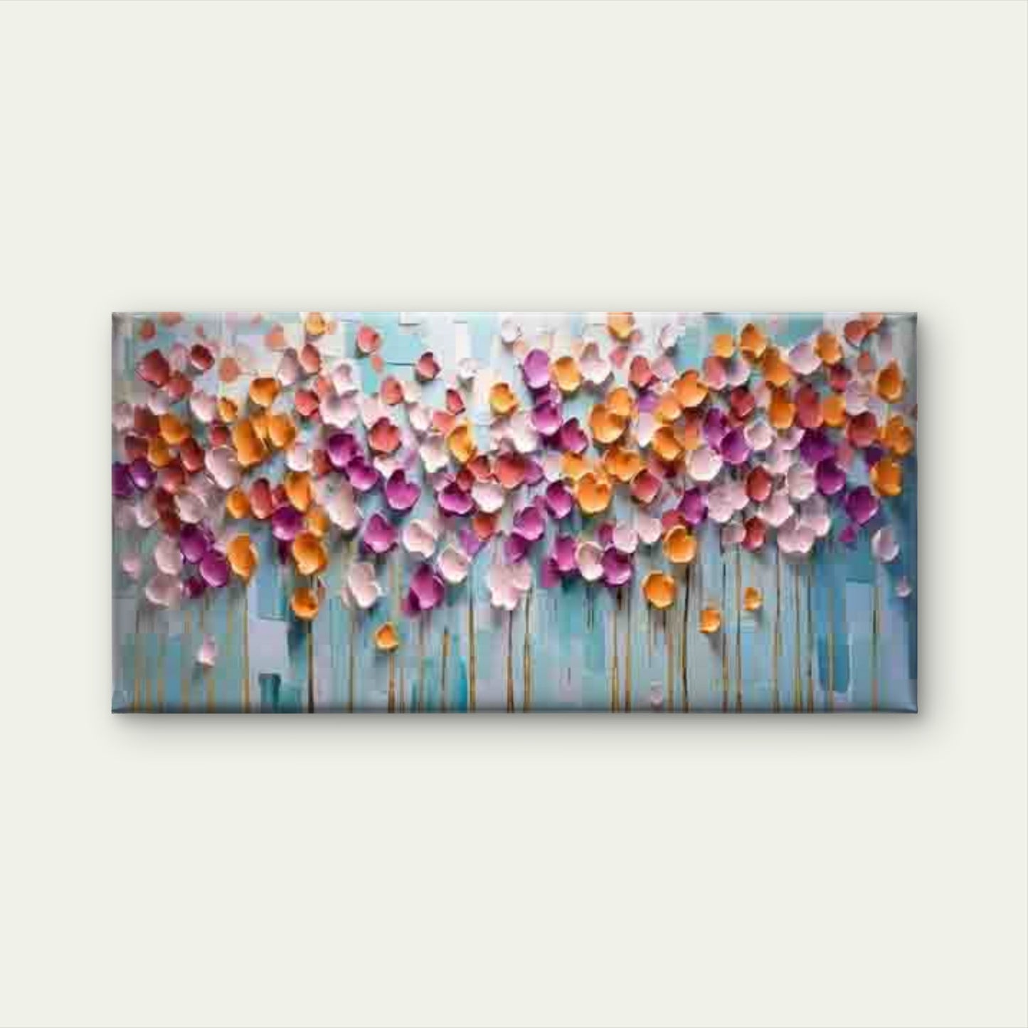 Abstract Landscape with a Blue Wall Art Canvas Office Home Room Framed 120x60cm - Bella Home Decor