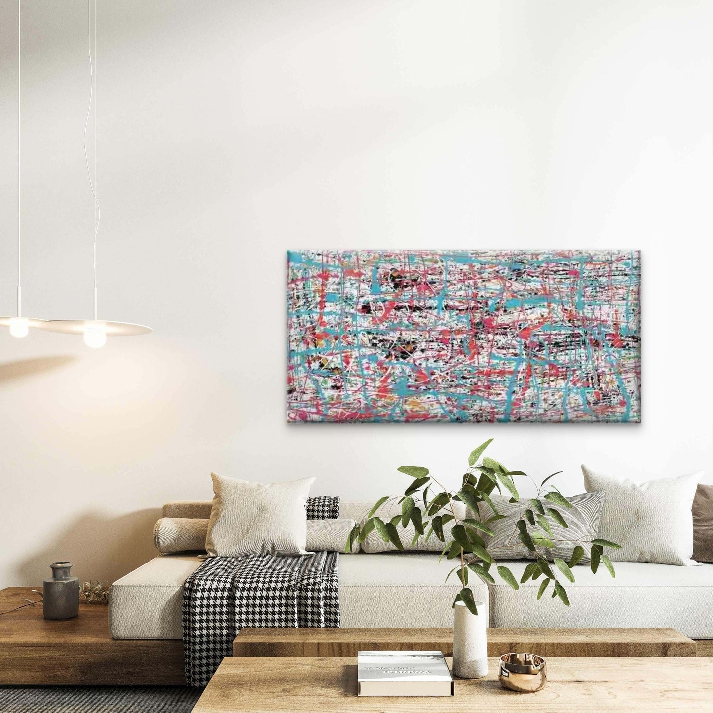 Abstract Colorful Splatter Art Wall Art Canvas Office Home Room Framed 120x60cm - Bella Home Decor