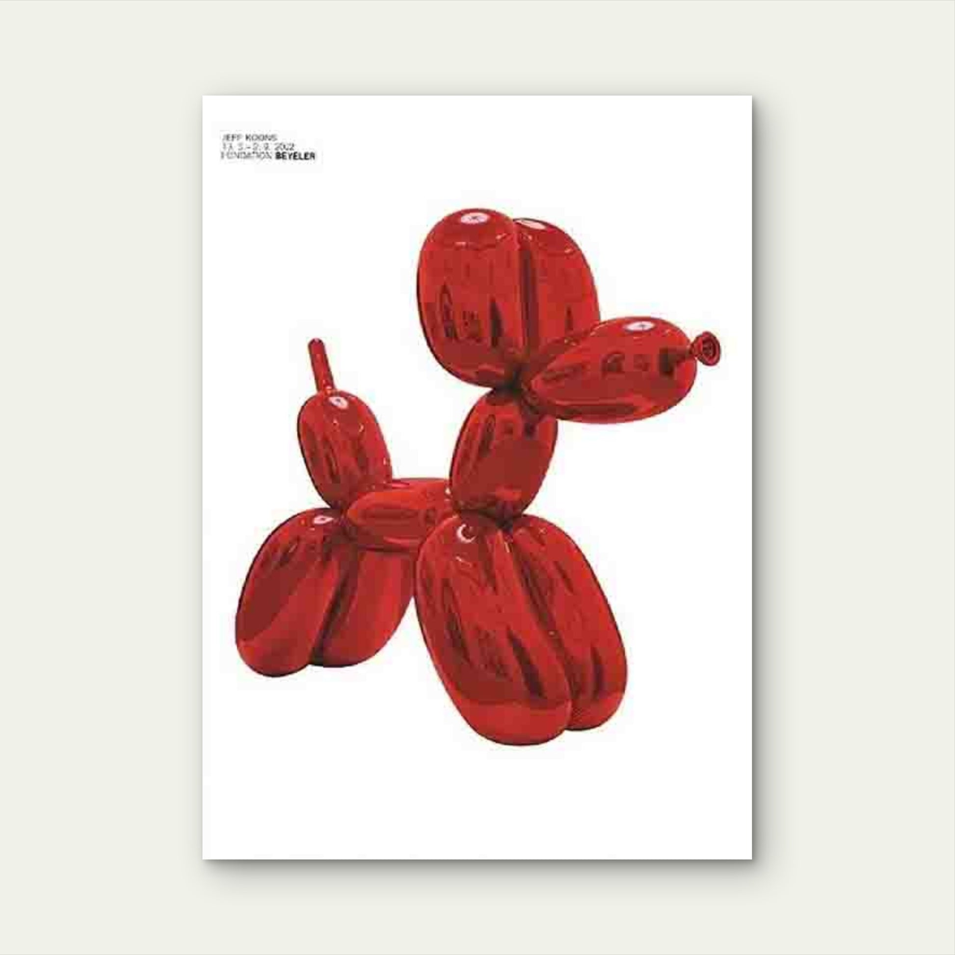 Abstract Balloon Dog Sculpture 60x90cm Metal Print Ready to Hang - Bella Home Decor