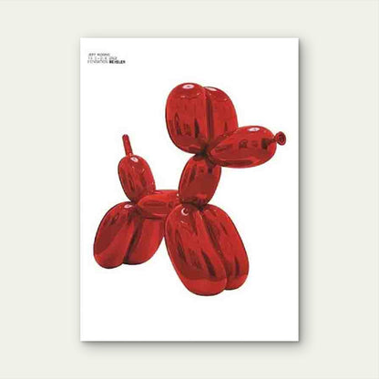 Abstract Balloon Dog Sculpture 60x90cm Metal Print Ready to Hang - Bella Home Decor