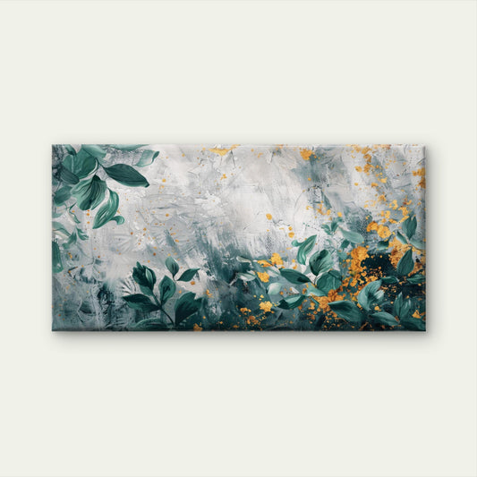 Emerald Gold Abstract Verdure Wall Art Canvas Office Home Room Framed 120x60cm