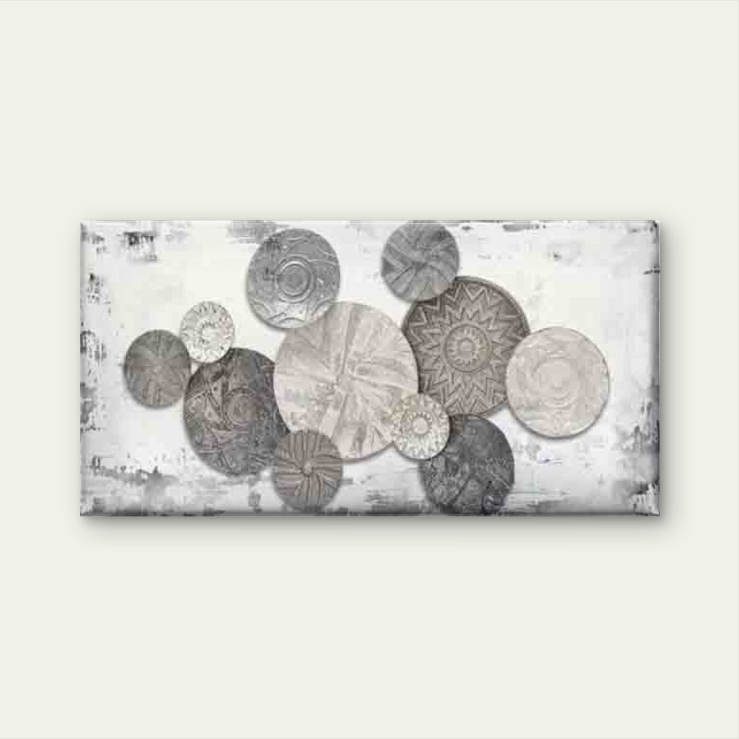 Abstract Featuring Circular Wall Art Canvas Office Home Room Framed 120x60cm - Bella Home Decor