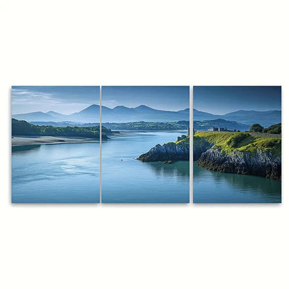3pcs Natural Beauty Of Wales Serene  Metal Print Ready to Hang Art