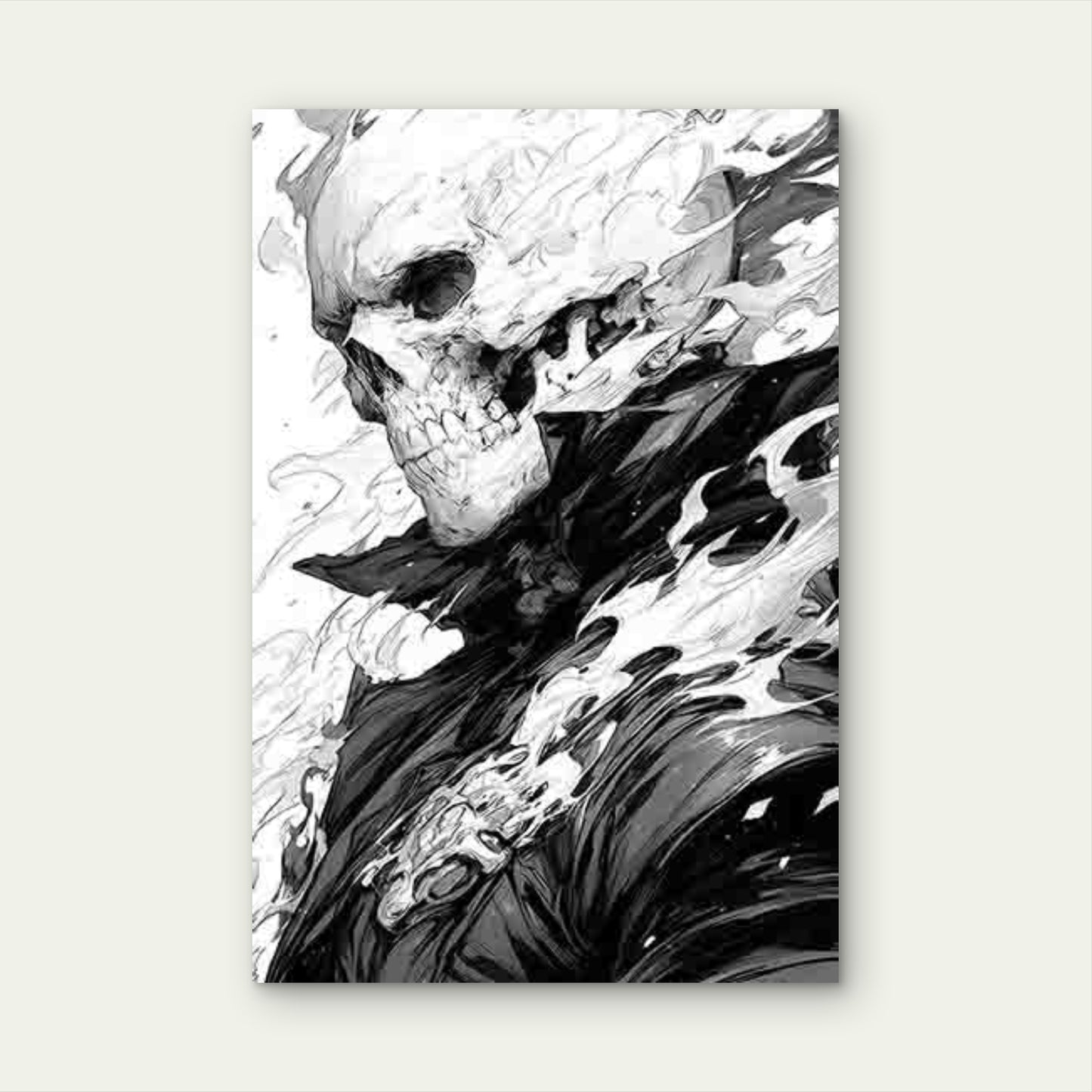 Gothic Aesthetic with Black & White Skull 40x60cm Metal Print Ready to Hang - Bella Home Decor