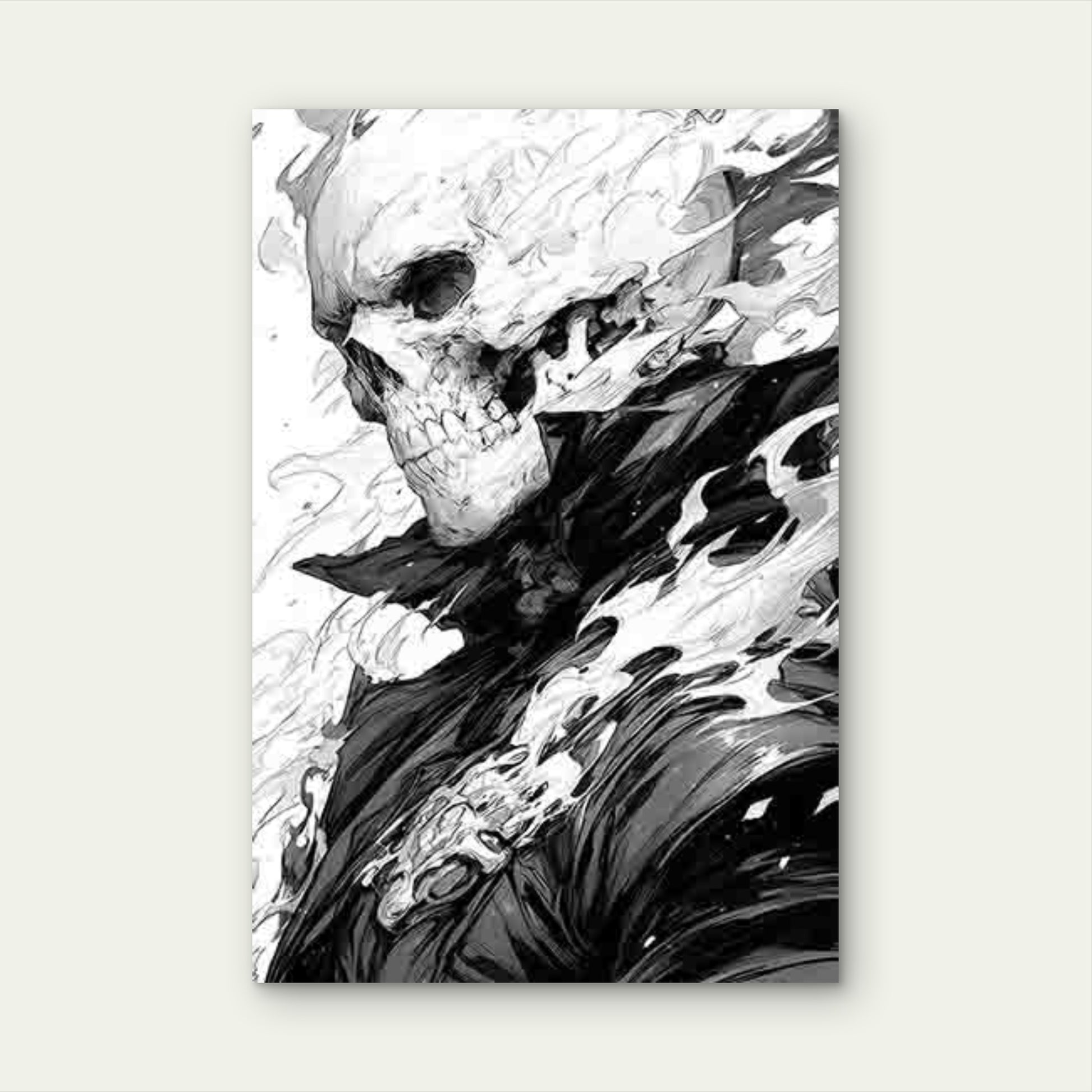 Gothic Aesthetic with Black & White Skull 40x60cm Metal Print Ready to Hang - Bella Home Decor