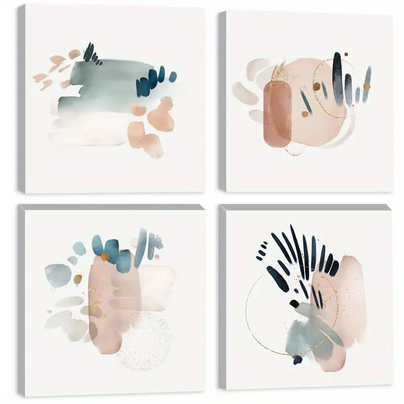 4pcs Light Powder Block Noodles   Wall Art Canvas Framed