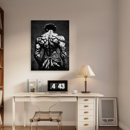 Muscular Back Artwork 40x60cm Metal Print Ready to Hang