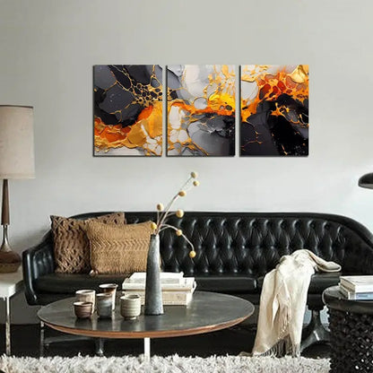 3pcs Abstract Pictures Metal Print Ready to Hang Art - Bella Home Decor