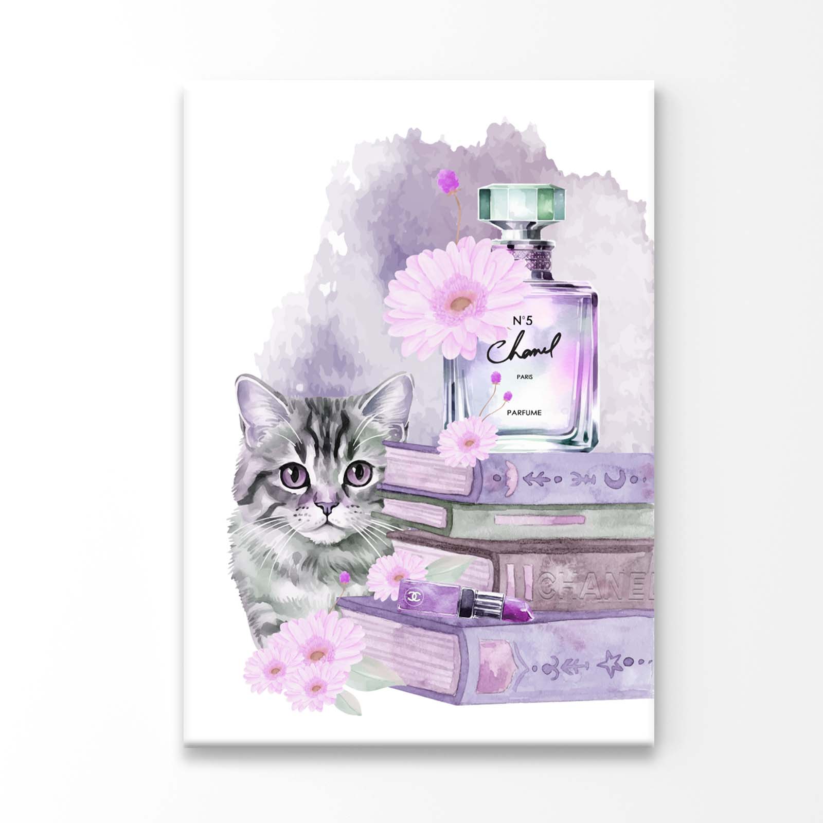 Perfume with Cat 3D Design Acrylic Glass Print Tempered Glass Wall Art 100% Made in Australia Ready to Hang