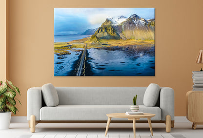 Vestrahorn Mountain Aerial View Wall Art Decor 100% Australian Made