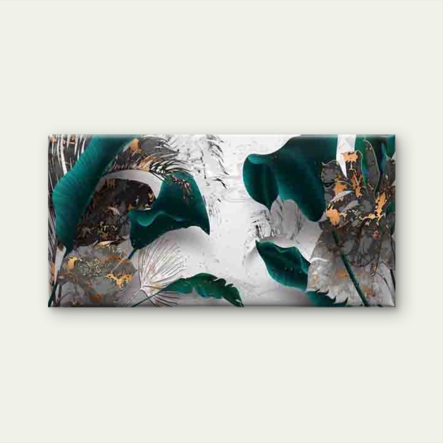 Abstract Tropical Leaves Wall Art Canvas Office Home Room Framed 120x60cm