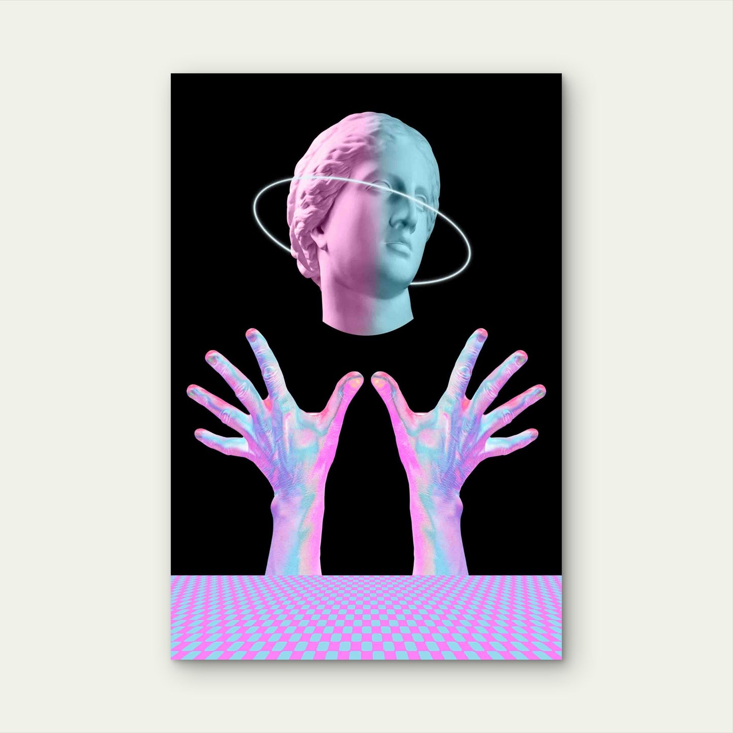 Marble-carved Sculpture Metal Print Ready to Hang