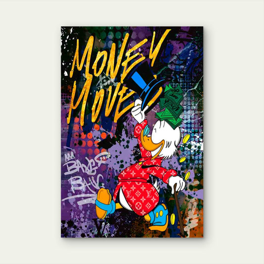 Millionaire Duck Professional Graffiti 40x60cm Metal Print Ready to Hang