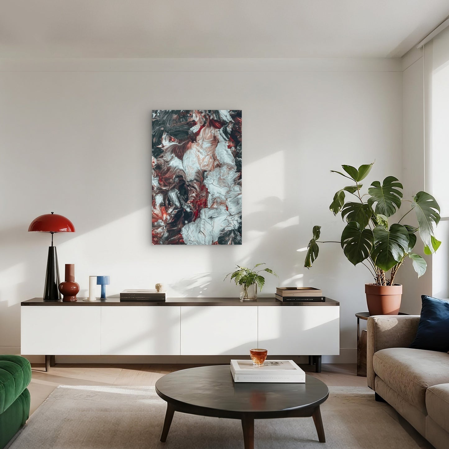 Artistic Oil Paint Illustration Mixed Colors 40x60cm Metal Print Ready to Hang