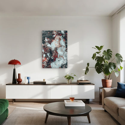 Artistic Oil Paint Illustration Mixed Colors 60x90cm Metal Print Ready to Hang