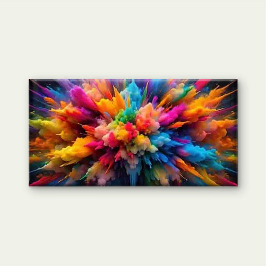 Abstract Explosion of Color Wall Art Canvas Office Home Room Framed 120x60cm