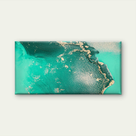 Green Ink Gold Abstract Wall Art Canvas Office Home Room Framed 120x60cm