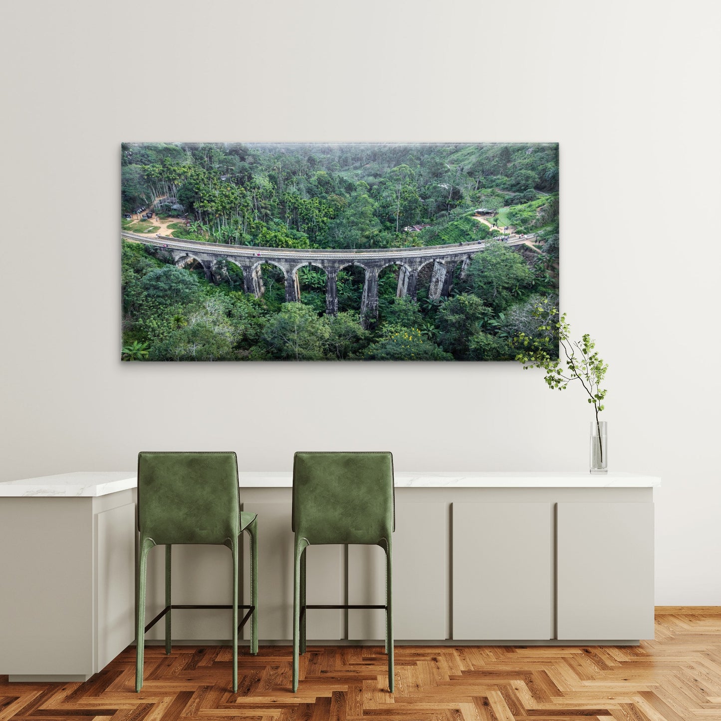 Sri Lanka Nine Arch Bridge Wall Art Canvas Office Home Room Framed 120x60cm