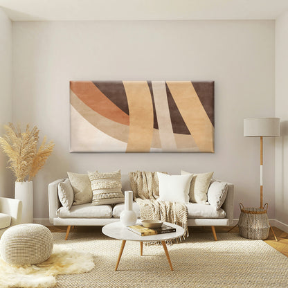 Modern Boho Terracotta Abstract Wall Art Canvas Office Home Framed 120x60cm