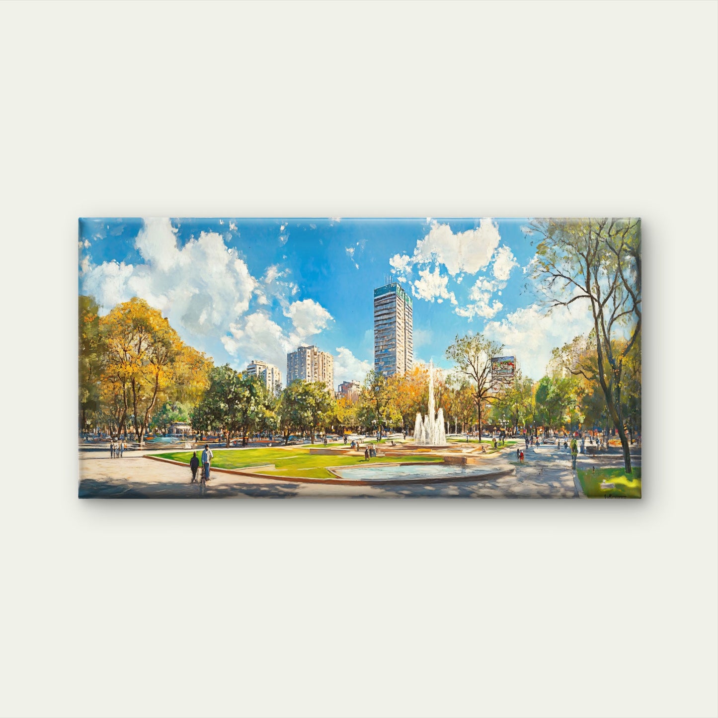 Medellin Plaza Bolivar Park Wall Art Canvas Office Home Room Framed 120x60cm
