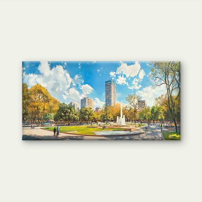 Medellin Plaza Bolivar Park Wall Art Canvas Office Home Room Framed 120x60cm